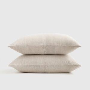 NWOT! Quince Linen Natural Chambray Standard Shams! Set Of 2 (L15)